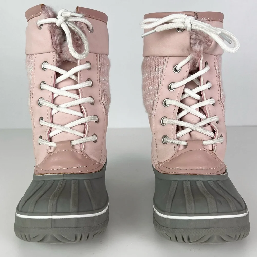 LONDON FOG PINK SPARKLY WARM LINED SNOWBOOTS - Picture 9 of 11